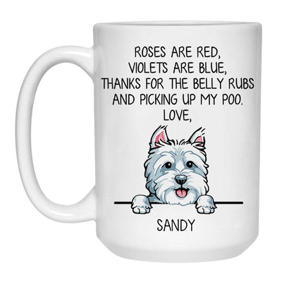 Roses are Red, Funny Westie Personalized Coffee Mug, Custom Gift for Dog Lover