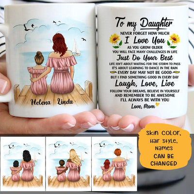 To My Daughter, Never Forget How Much I Love You, Beach View, Customized mug, Personalized gift, Mother's Day gift