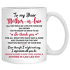 To my dear Mother-in-law, Thank you for all what you have Said & Done, Lake view, Customized mug, Personalized gift, Mother's Day gift