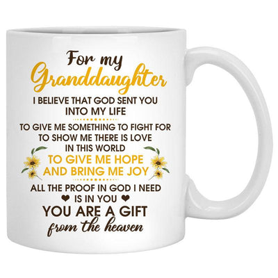 For my Granddaughter, To give me hope and bring me joy , Sunflower field, Customized mug, Personalized gift, Mother's Day gift