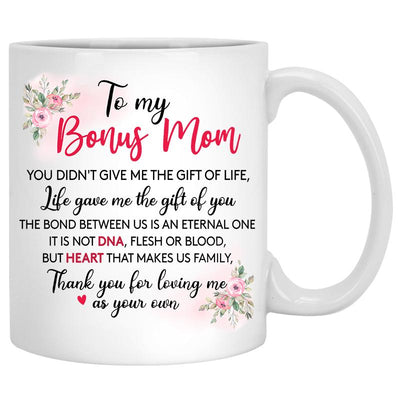 To my Bonus Mom, Life gave me the gift of you, Sunflower Field, Customized mug, Personalized gift, Mother's Day gift