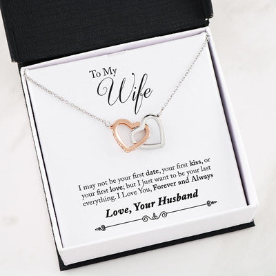 Forever and Always, Interlocking Heart Necklace, Gift for Wife from Husband