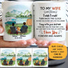 To my wife I wish I could turn back the clock, Camping, Customized mug, Anniversary gift, Personalized love gift for him